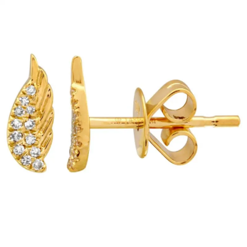 Angel Wing Stud Earrings 14K sold by LeMel