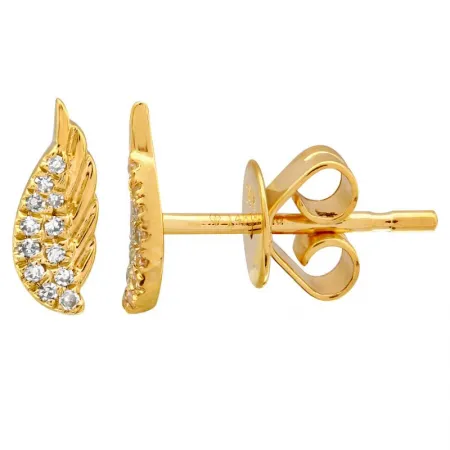 Angel Wing Stud Earrings 14K sold by LeMel