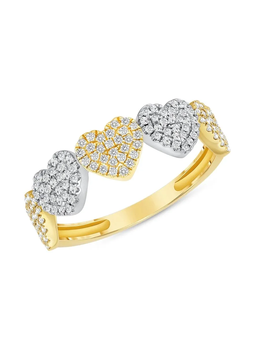 Love Pave Heart Ring 14K sold by LeMel product image thumbnail 5