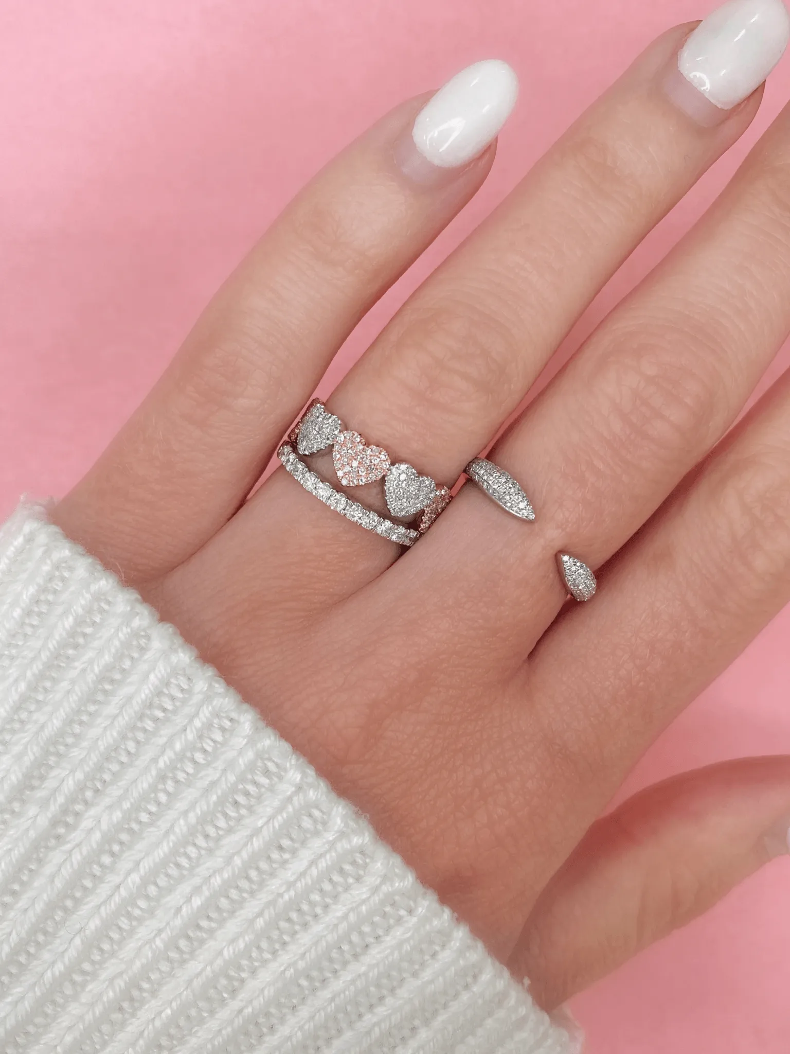 Love Pave Heart Ring 14K sold by LeMel product image thumbnail 3