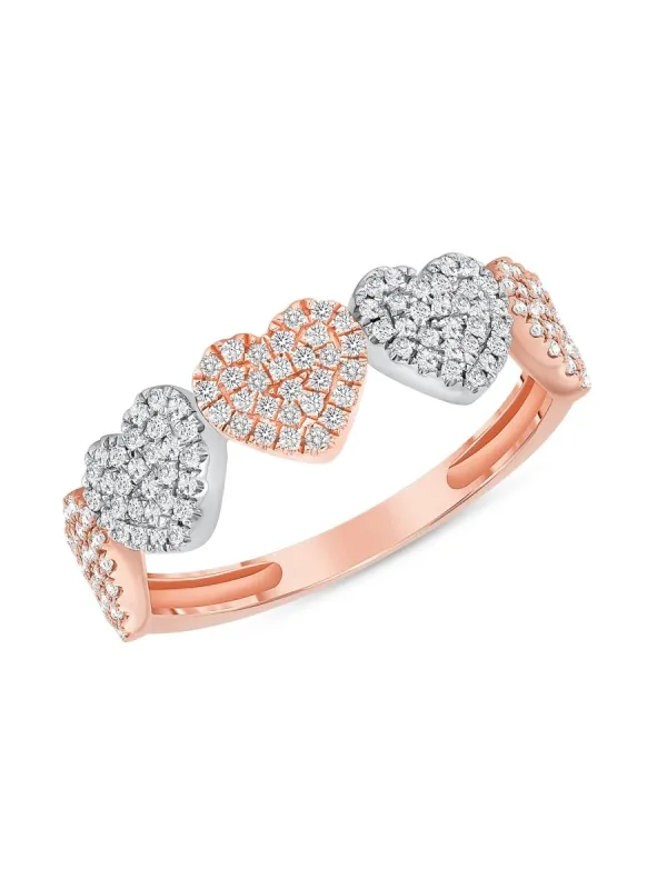 Love Pave Heart Ring 14K sold by LeMel