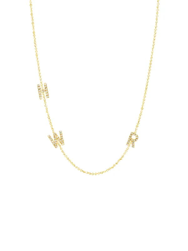 The Diamond Initial Necklace 14K - 3 Letters sold by LeMel