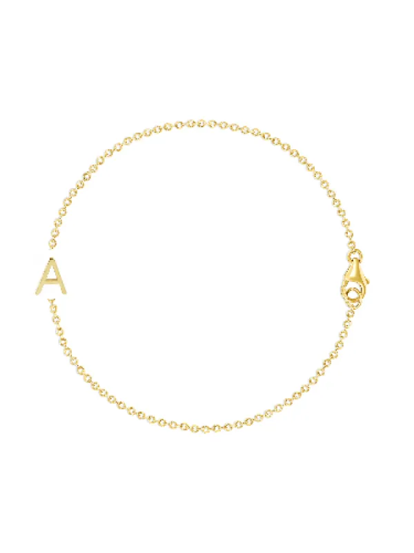 The Initial Bracelet 14K - 1 Letter sold by LeMel
