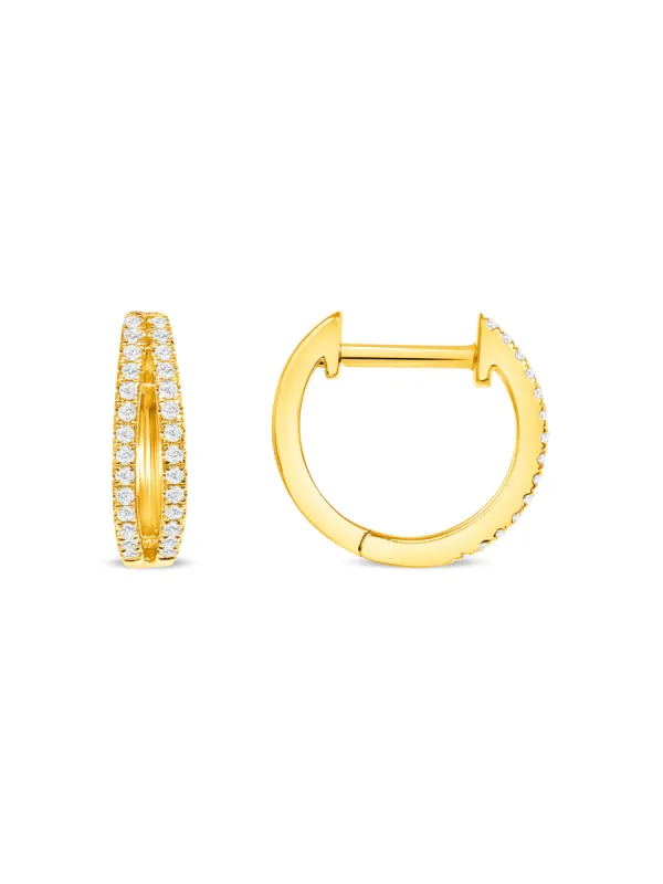 Daphne Diamond Double Huggie Earrings 14K sold by LeMel