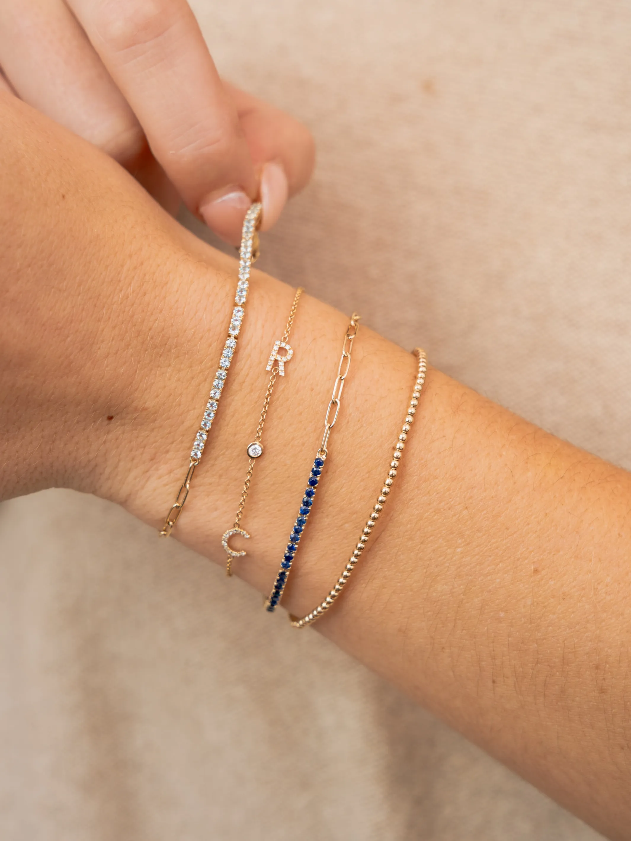 Birthstone Tennis Bracelet - March 14K sold by LeMel product image thumbnail 2