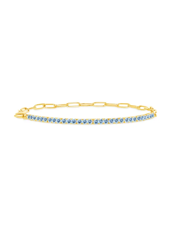 Birthstone Tennis Bracelet - March 14K sold by LeMel