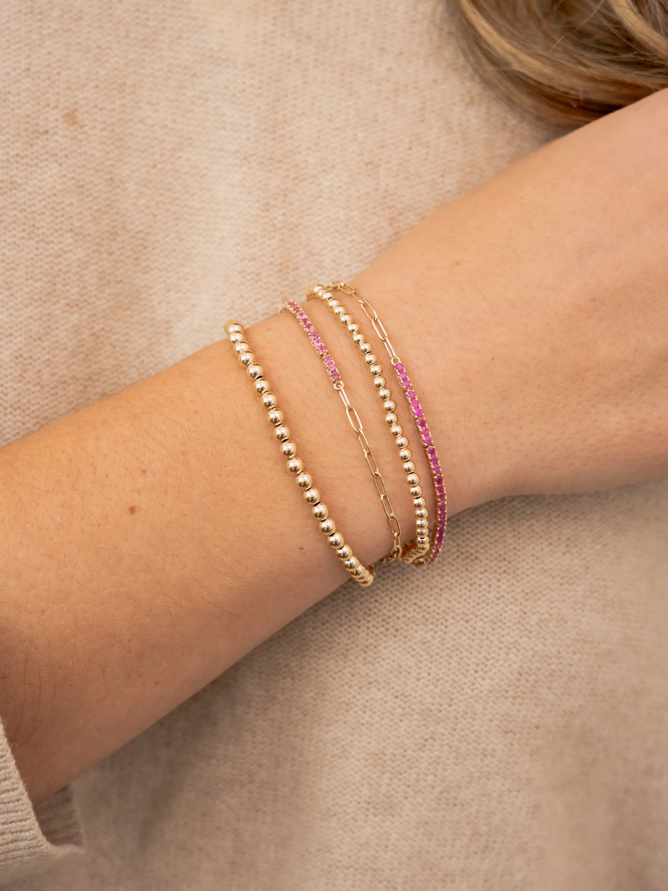 Birthstone Tennis Bracelet - July 14K sold by LeMel product image thumbnail 2
