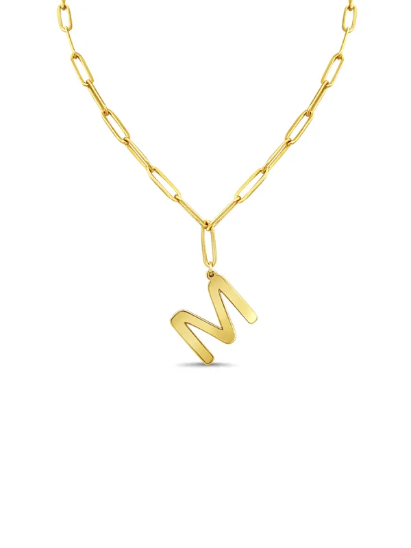 Goldie Initial Pendant Necklace sold by LeMel