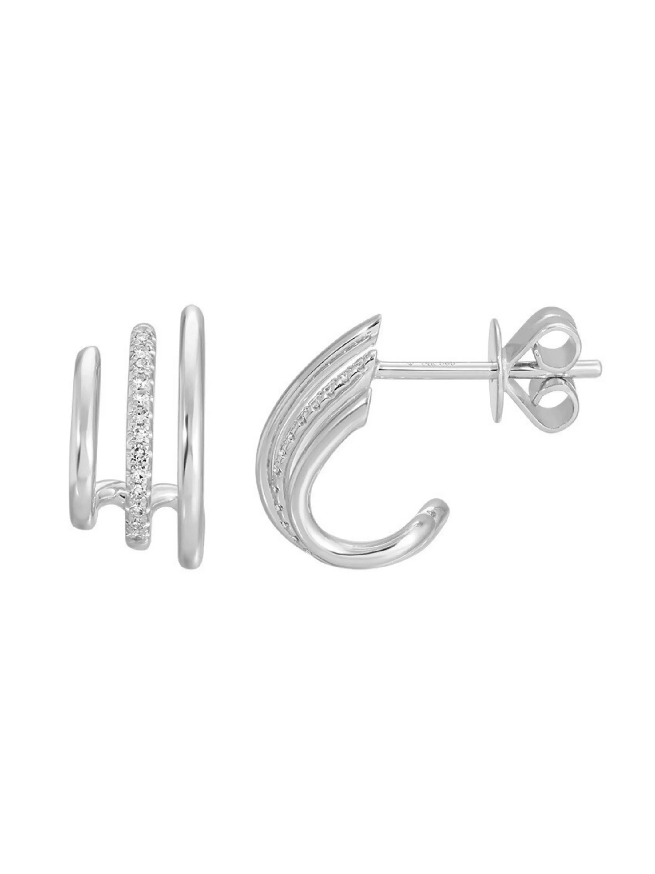 Lauren Triple Hoop Huggie Earring 14K sold by LeMel product image thumbnail 3