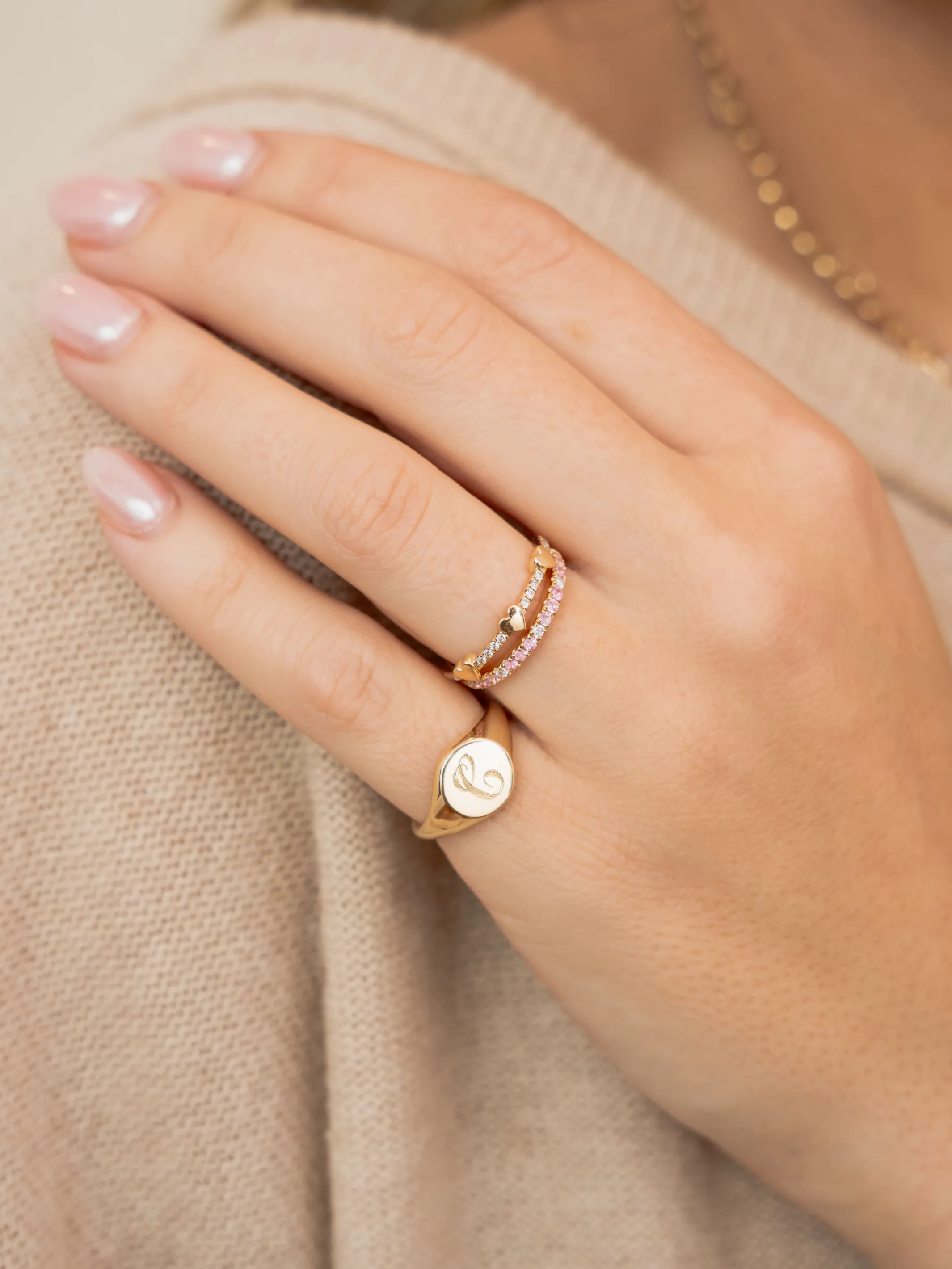 Tre Heart Diamond Ring 14K sold by LeMel product image thumbnail 2