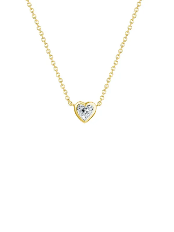 Heart Cut Bezel Diamond Necklace 14K sold by LeMel