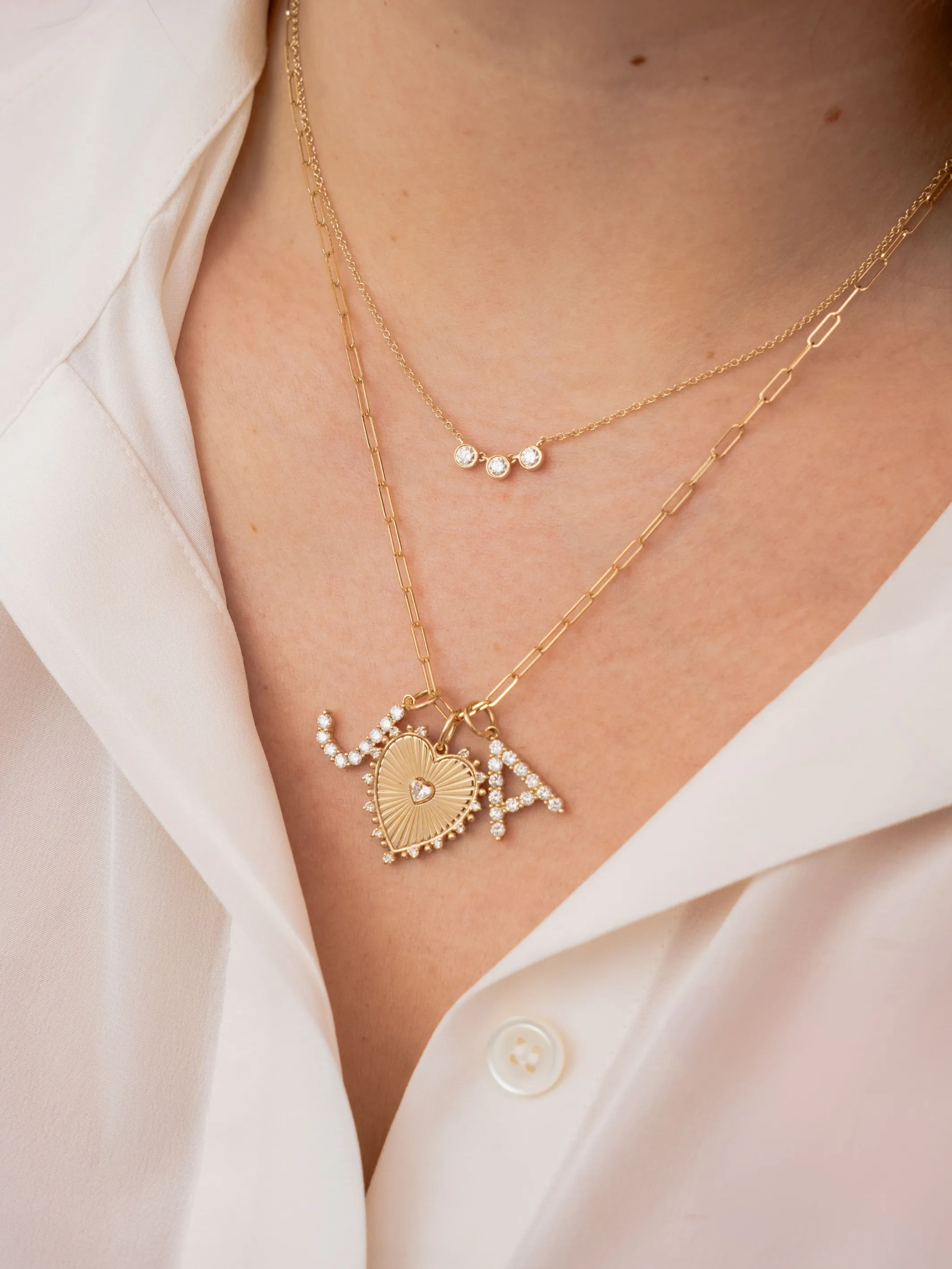 Fluted Heart Pendant Necklace 14K sold by LeMel product image thumbnail 2