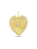 Fluted Heart Pendant Necklace 14K sold by LeMel
