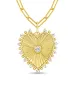Fluted Heart Pendant Necklace 14K sold by LeMel