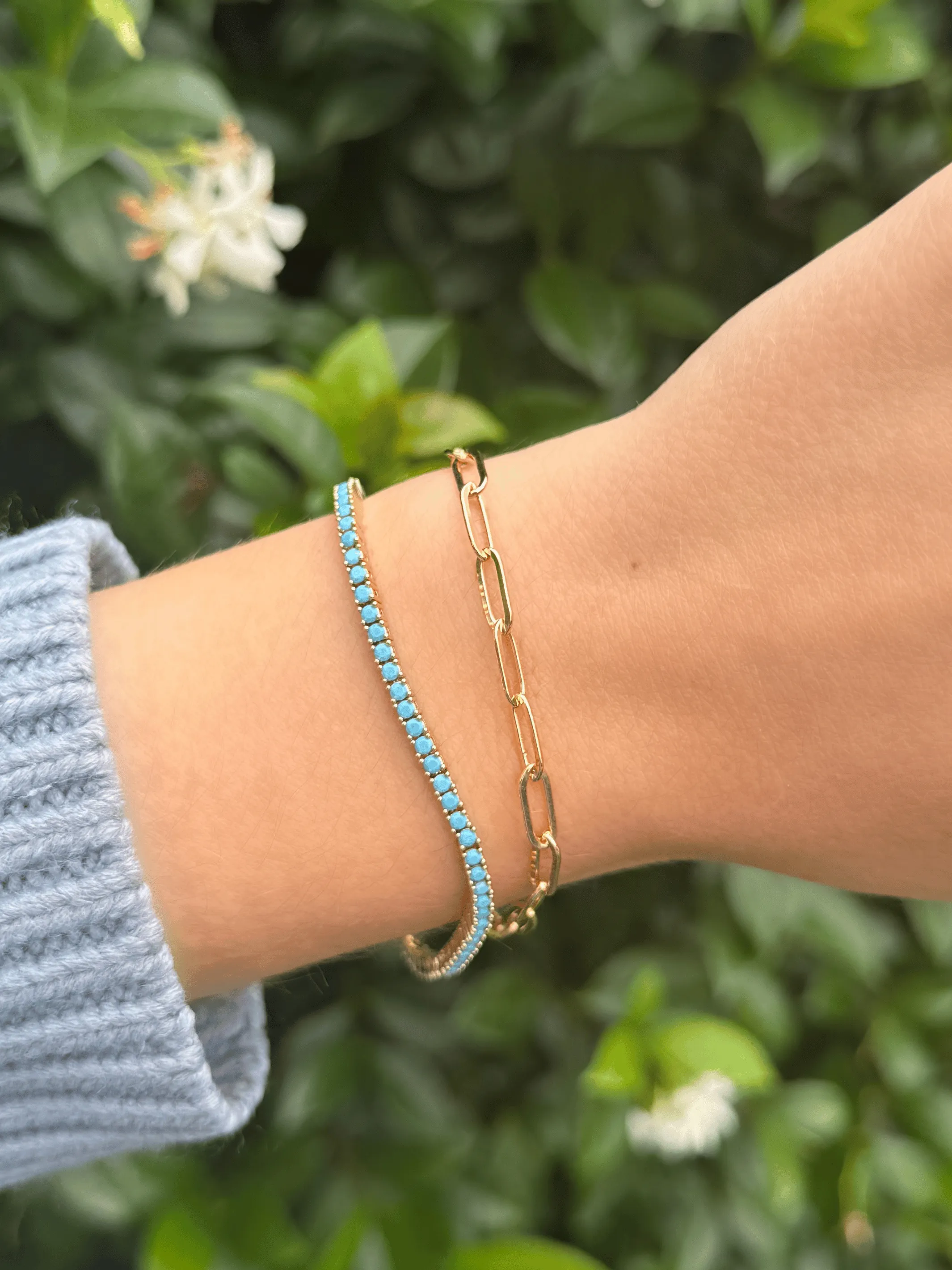 Turquoise Tennis Bracelet Set sold by LeMel product image thumbnail 2