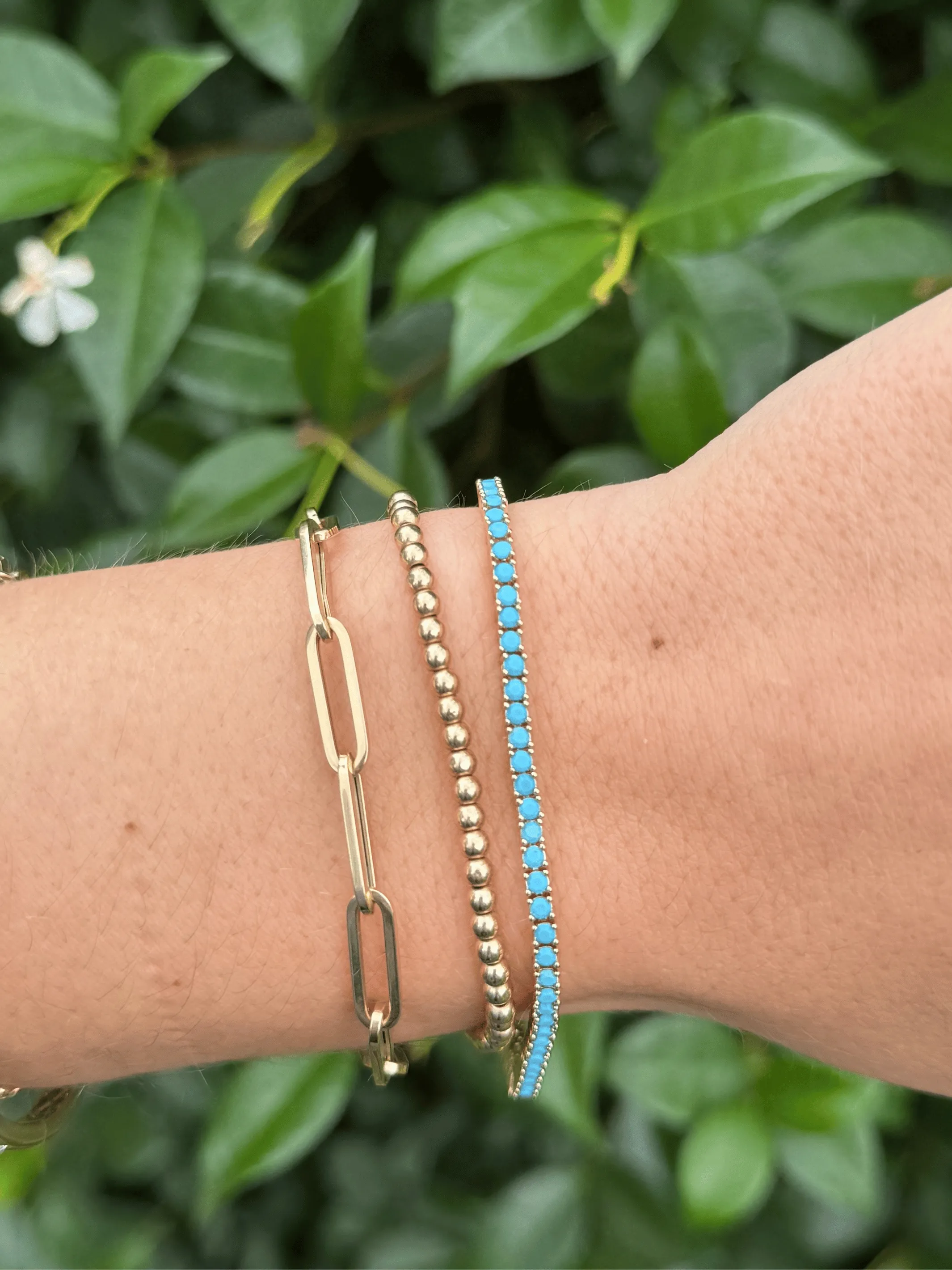 Turquoise Tennis Necklace + Bracelet Set sold by LeMel product image thumbnail 3