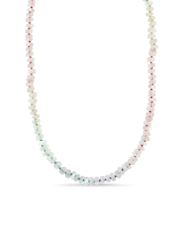 Moonstone Rainbow Silk Necklace sold by LeMel