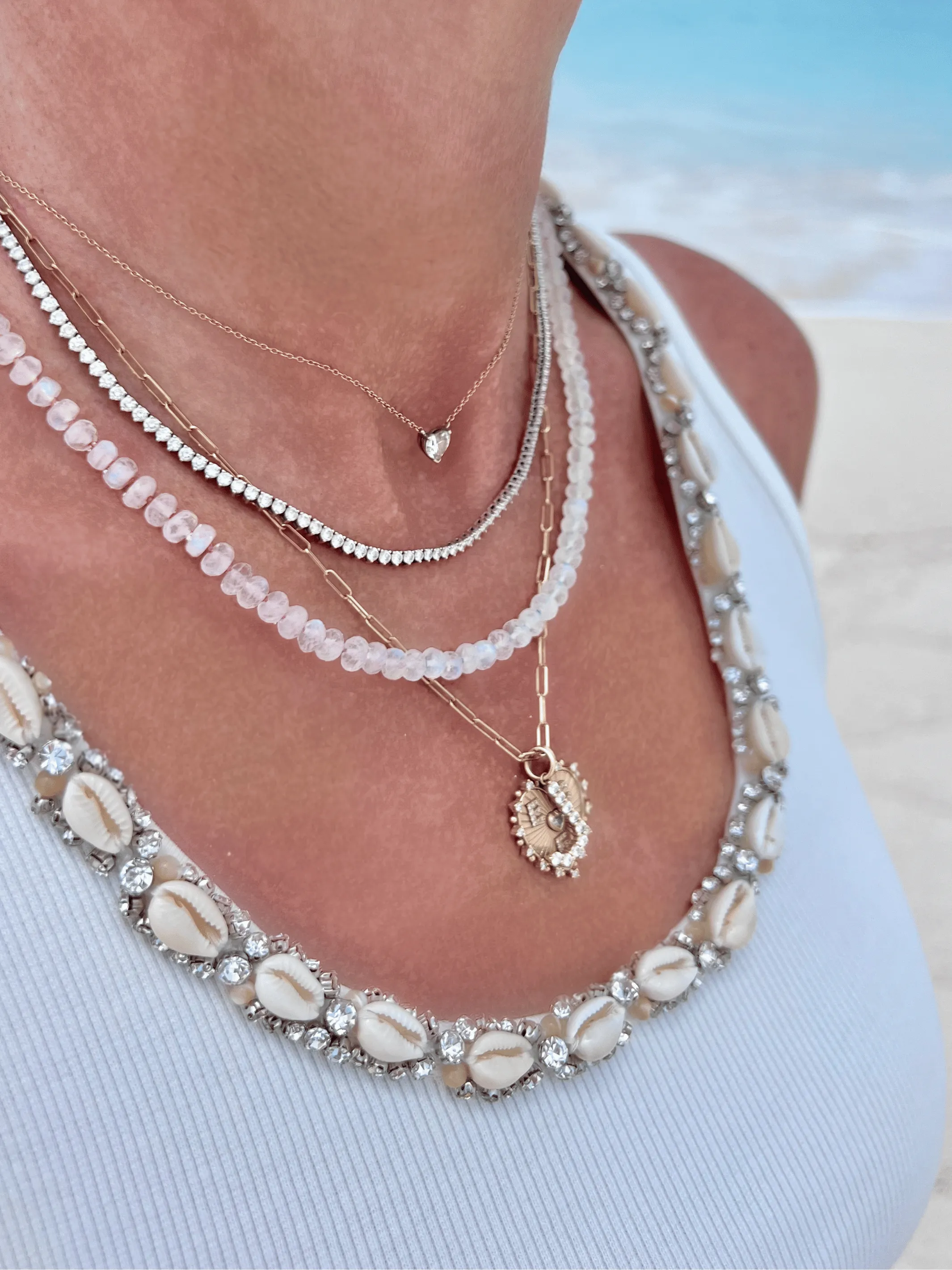 Moonstone Rainbow Silk Necklace sold by LeMel product image thumbnail 2