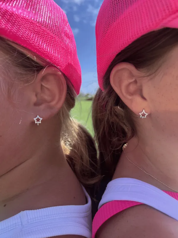 Star CZ Huggie Earrings sold by LeMel