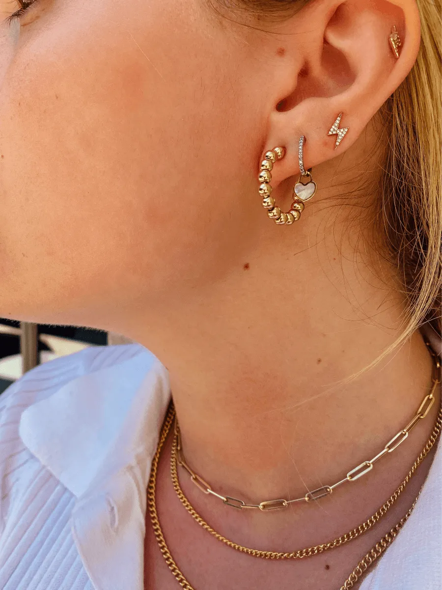 Lightning Bolt Diamond Stud Earring 14K sold by LeMel product image thumbnail 4