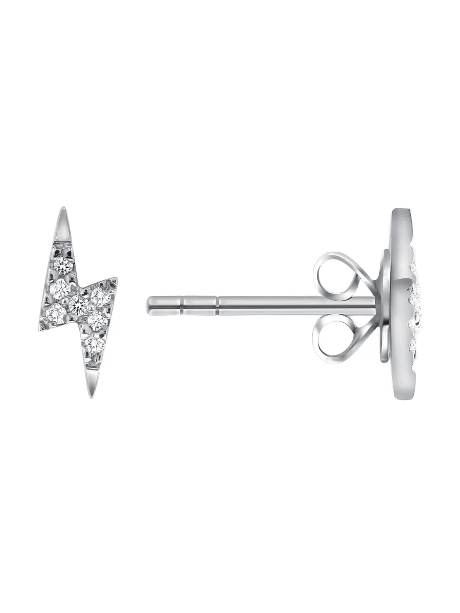 Lightning Bolt Diamond Stud Earring 14K sold by LeMel product image thumbnail 5
