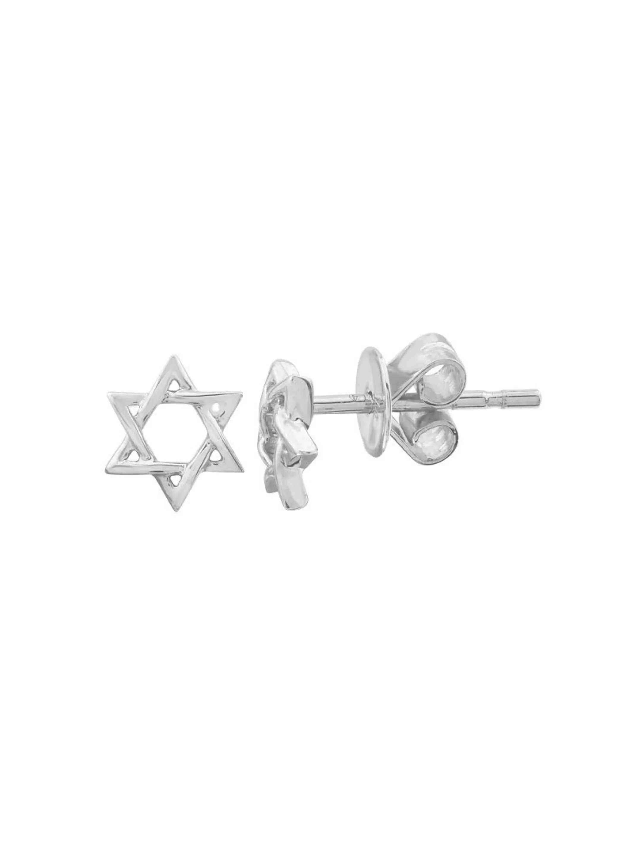Star of David Stud Earrings 14K sold by LeMel product image thumbnail 3