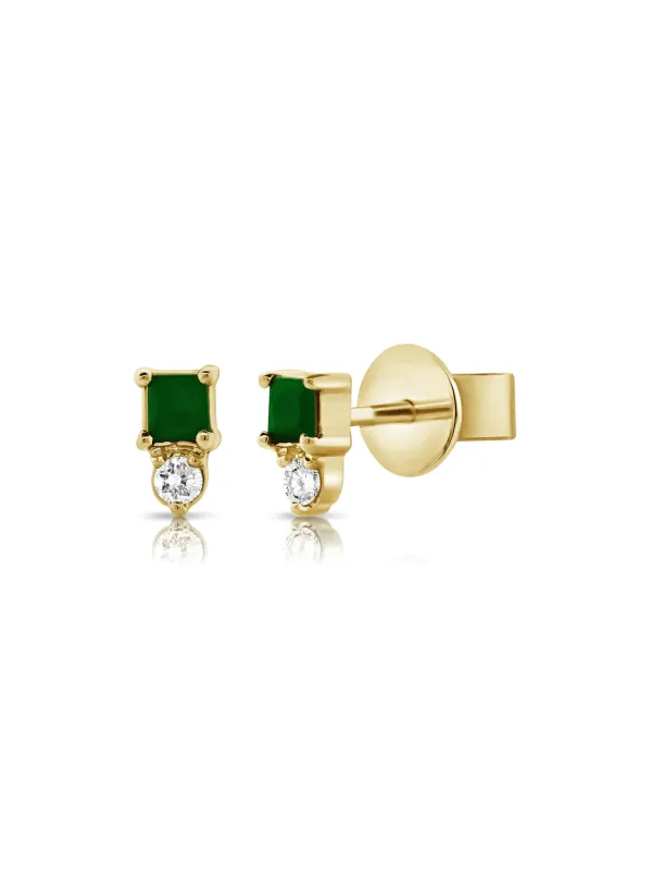 Brittney Stud Earrings - Emerald 14K sold by LeMel