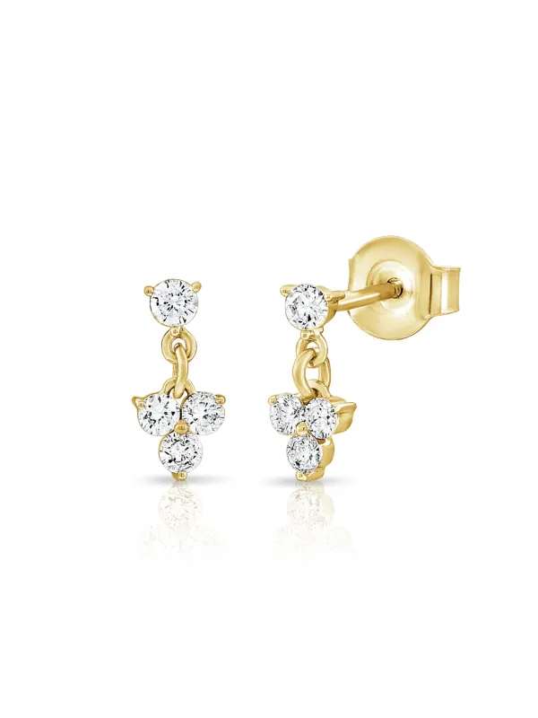 Trio Drop Diamond Dangle Earrings 14K sold by LeMel