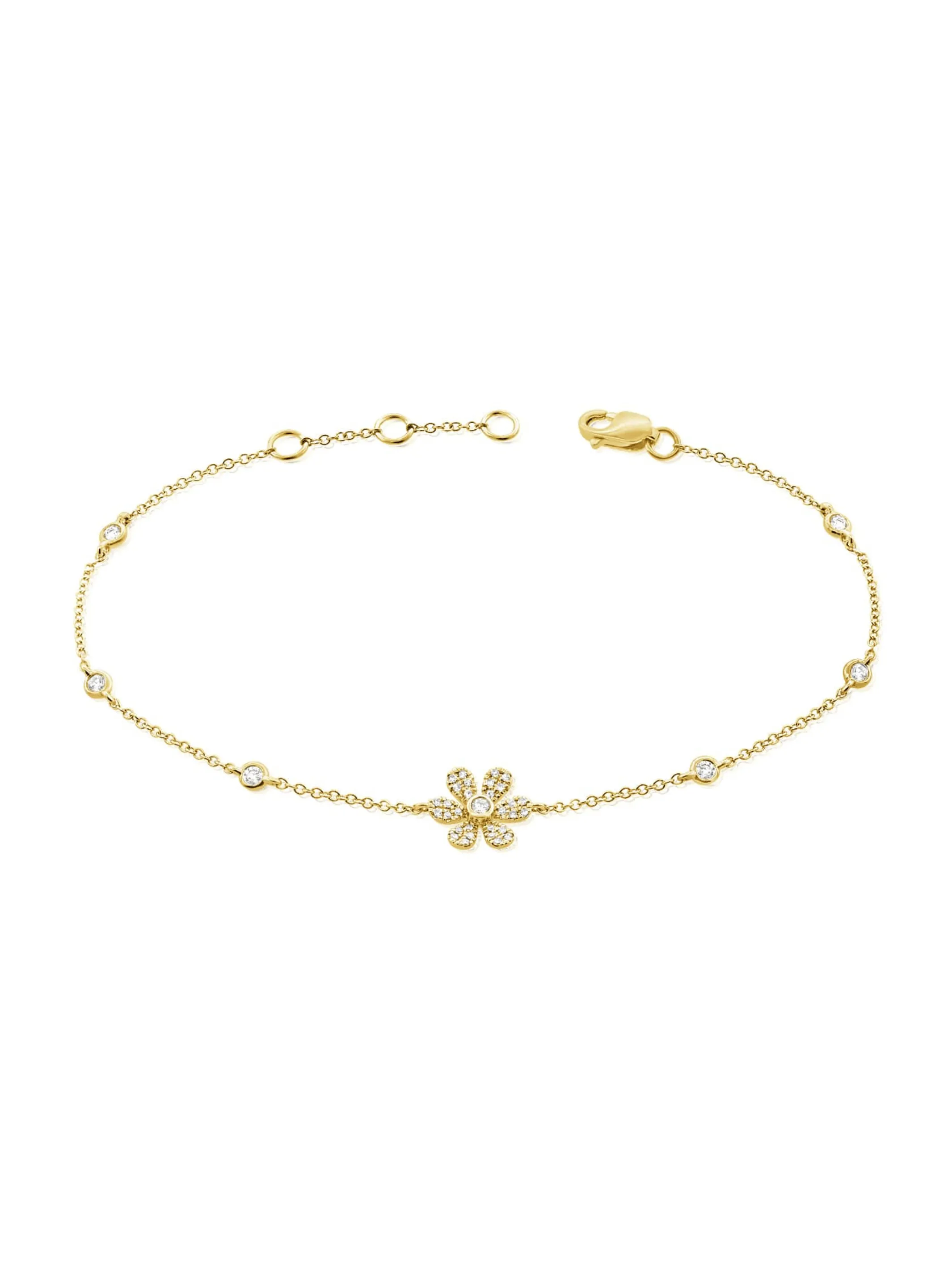 Isabelle Diamond Flower Bracelet 14K sold by LeMel