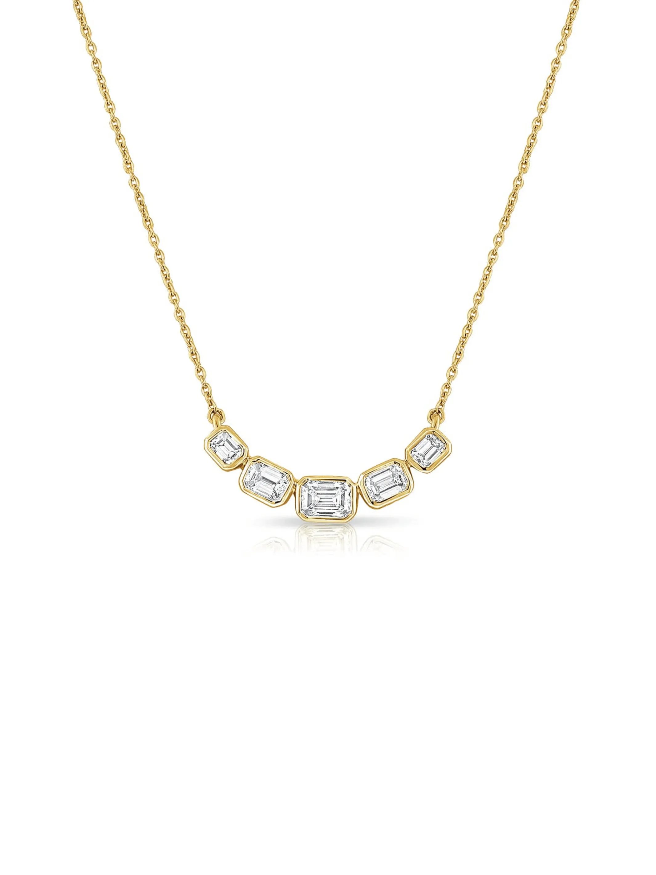 Emily Emerald Cut Diamond Necklace 14K sold by LeMel