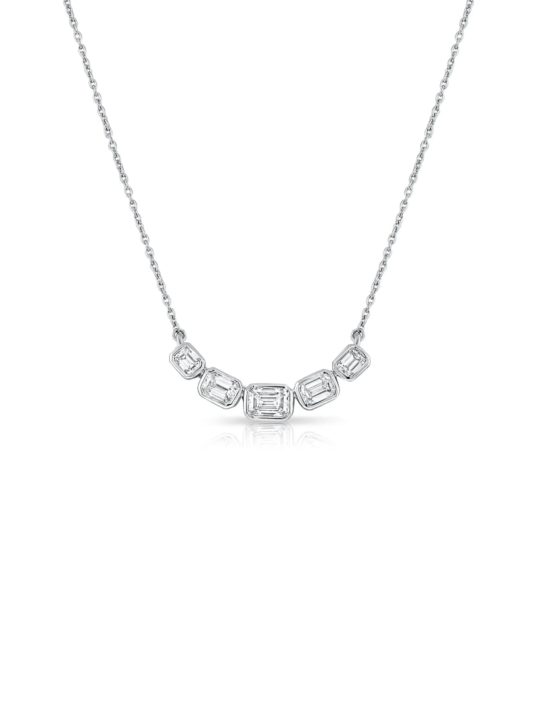 Emily Emerald Cut Diamond Necklace 14K sold by LeMel product image thumbnail 2