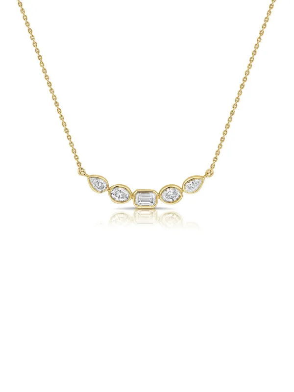 Emily Mixed-Shape Diamond Necklace 14K sold by LeMel