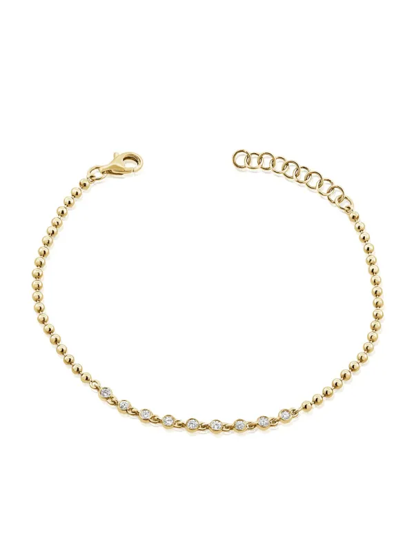 Bryn Beaded Diamond Bracelet 14K sold by LeMel