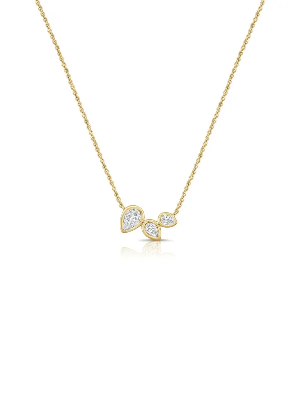 Triple Pear Diamond Necklace 14K sold by LeMel