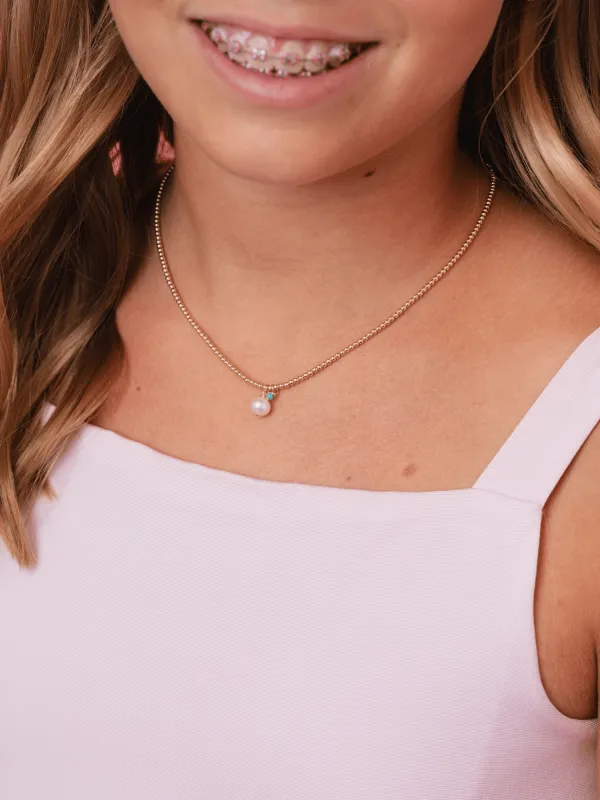 Poppy Pearl Beaded Necklace - 2mm sold by LeMel