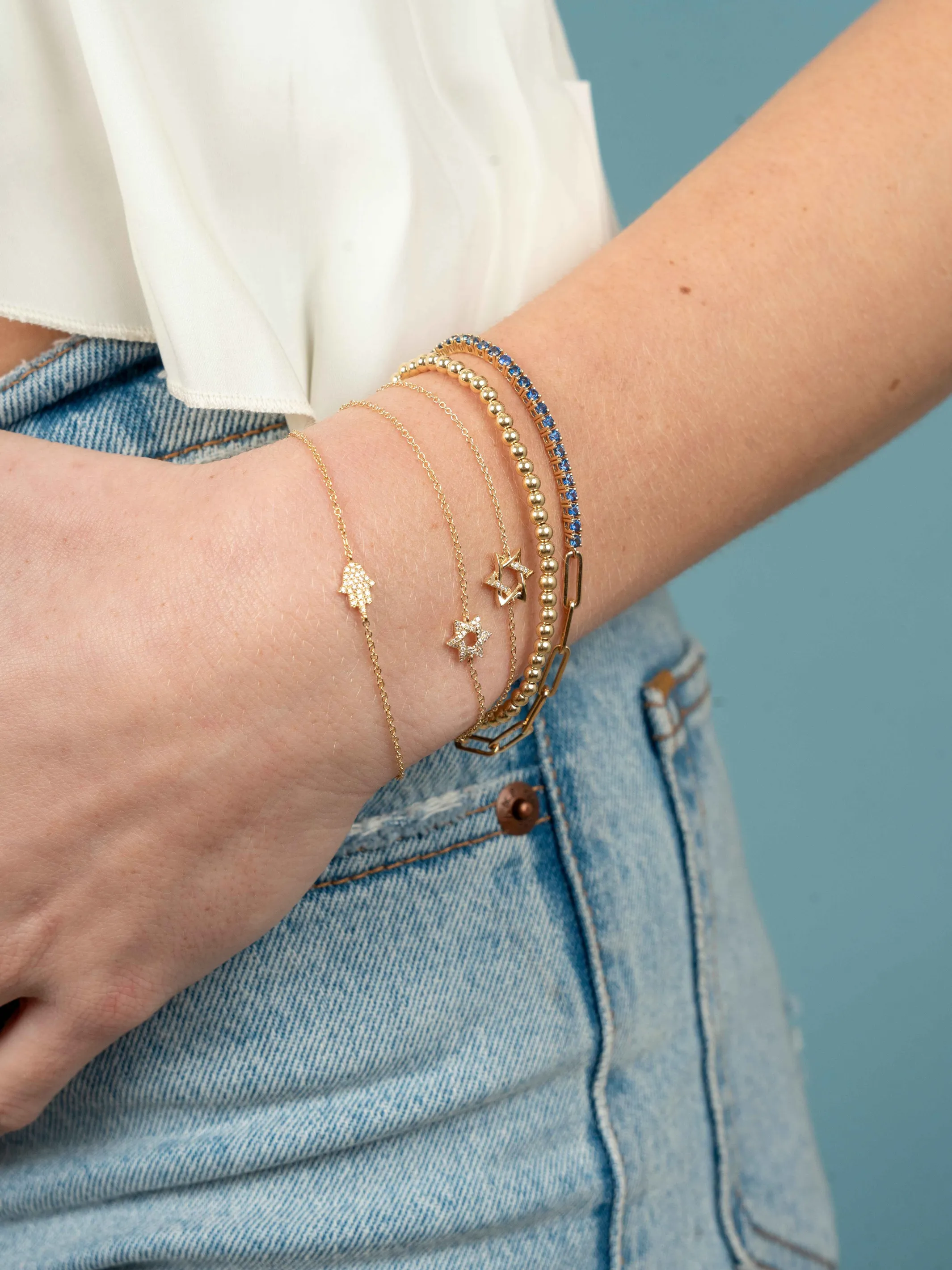 Star of David Bracelet 14K sold by LeMel product image thumbnail 2