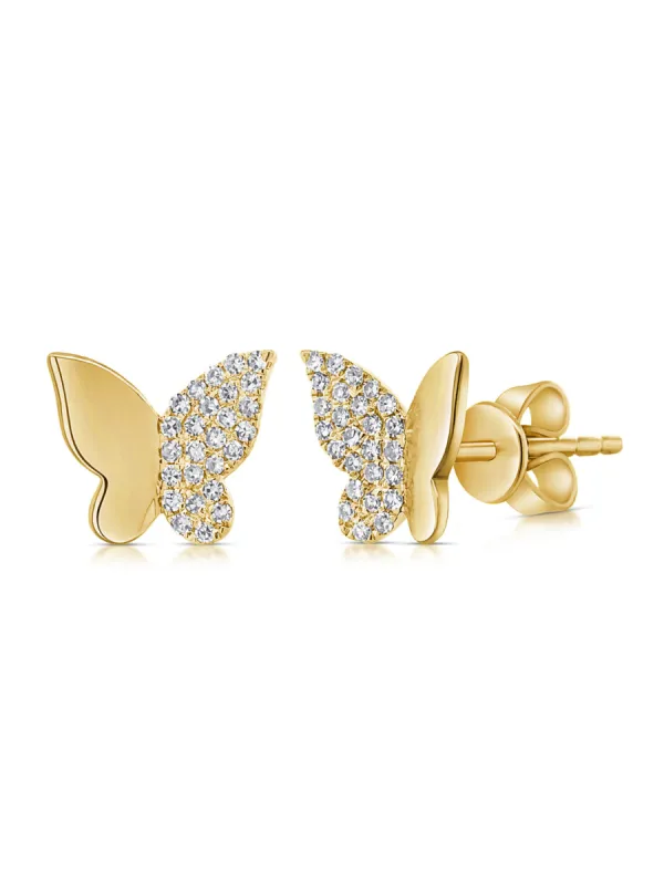 Bella Butterfly Stud Earrings 14K sold by LeMel