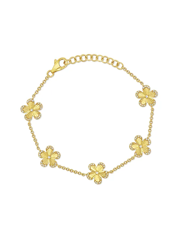 Maya Flower Bracelet 14K sold by LeMel