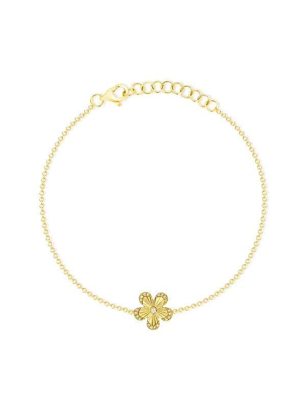 Maya Single Flower Bracelet 14K sold by LeMel