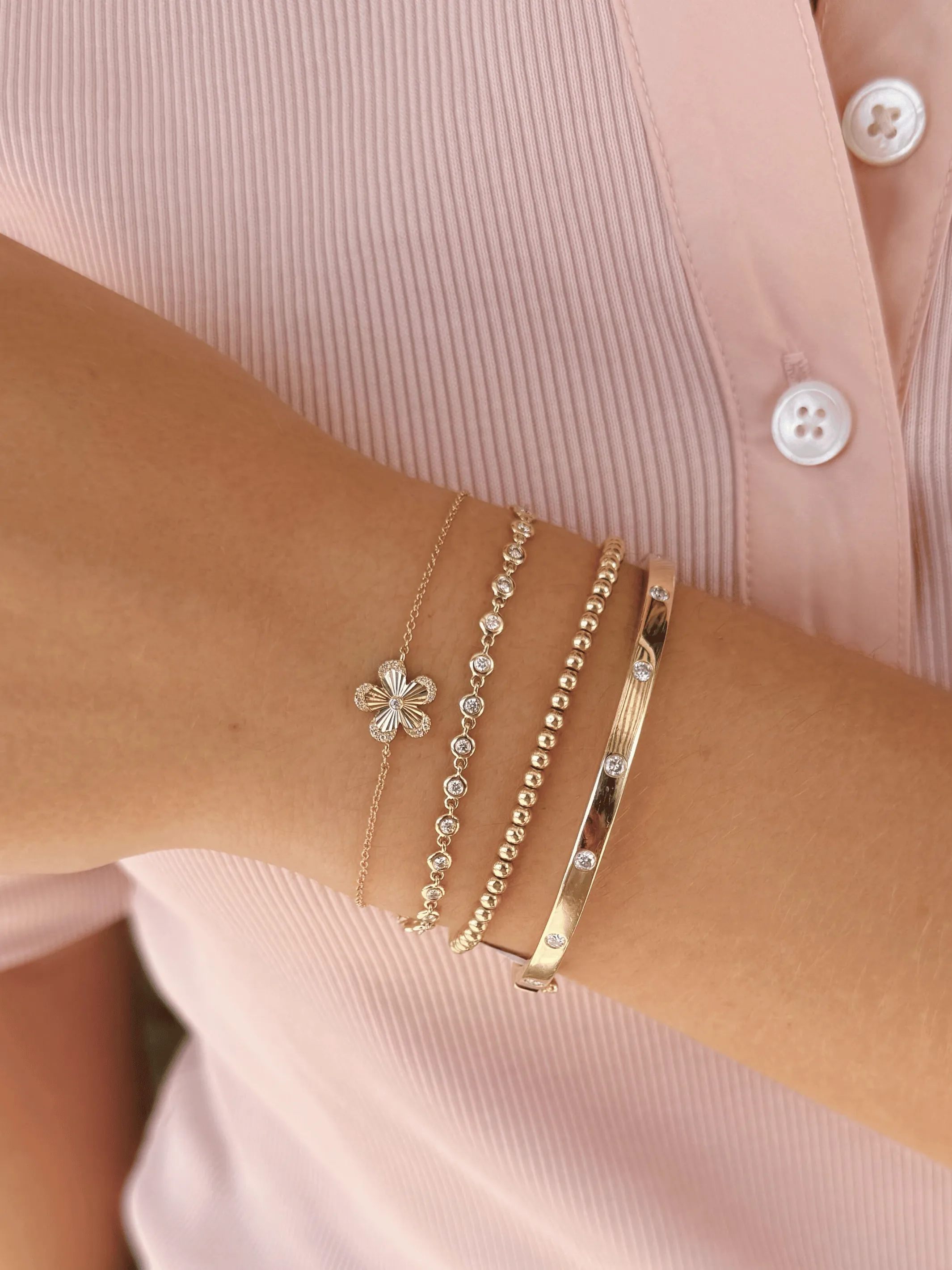 Maya Single Flower Bracelet 14K sold by LeMel product image thumbnail 2