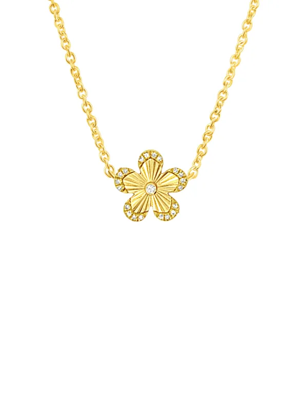 Maya Flower Necklace 14K sold by LeMel