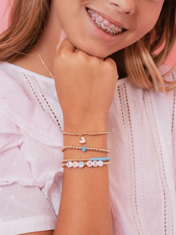 Opalite Heart Stretch Bracelet sold by LeMel
