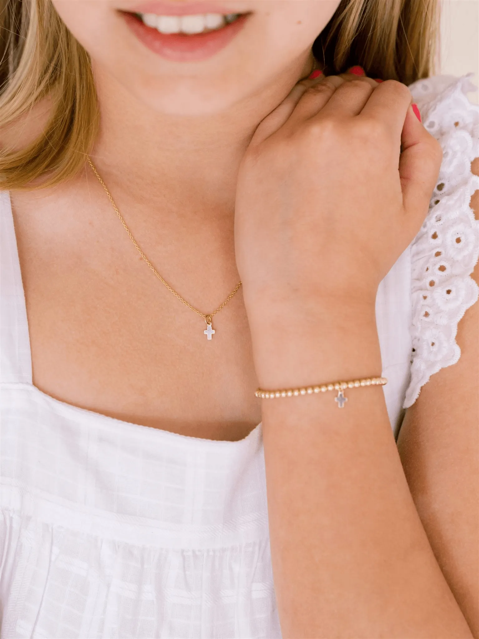 Everyday Stretch Bracelet with Cross Charm sold by LeMel product image thumbnail 3