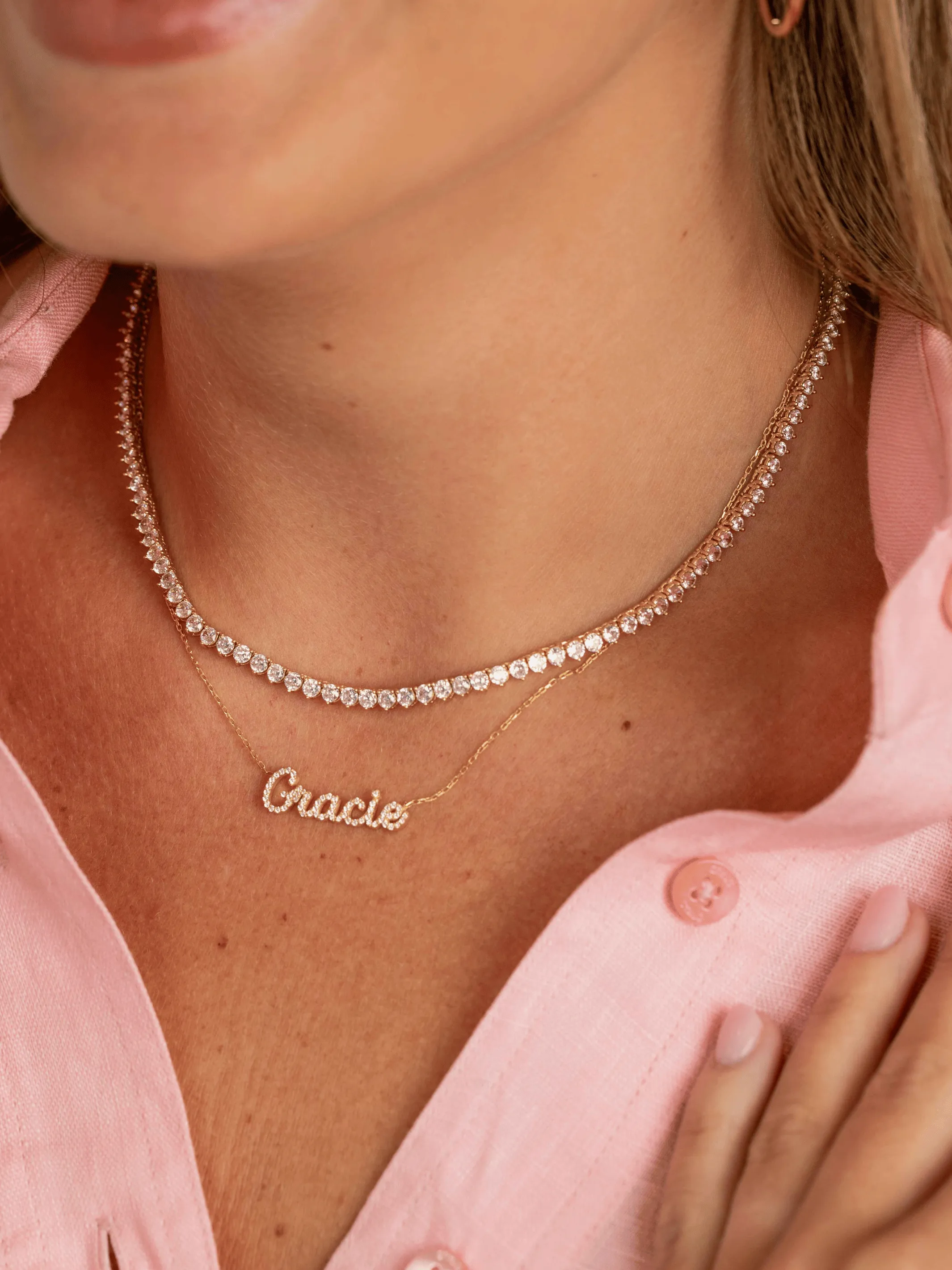 CZ Name Necklace sold by LeMel product image thumbnail 2