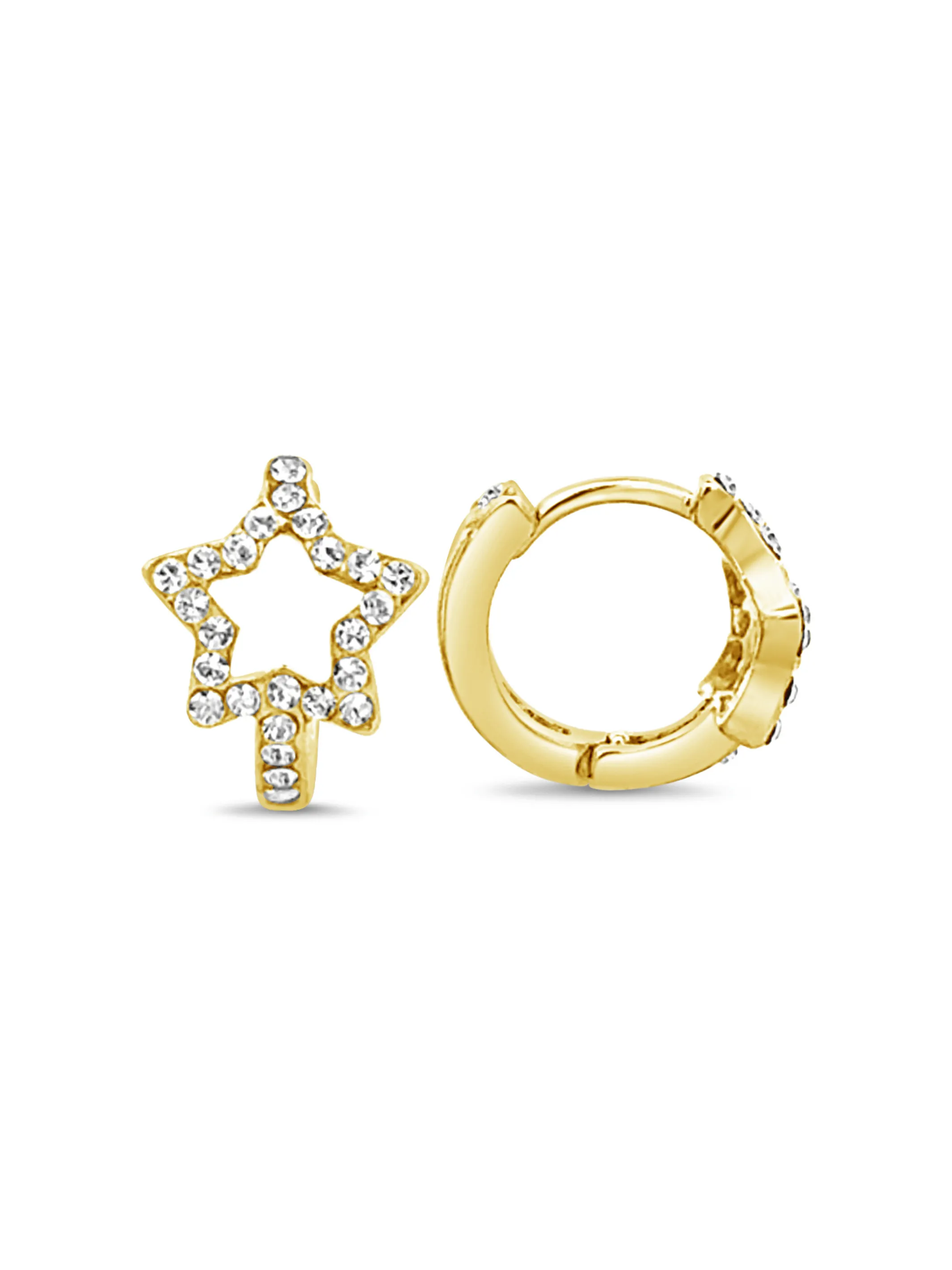 Star CZ Huggie Earrings sold by LeMel product image thumbnail 2