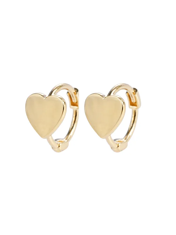 Charm Me Heart Huggie Earrings 10K sold by LeMel