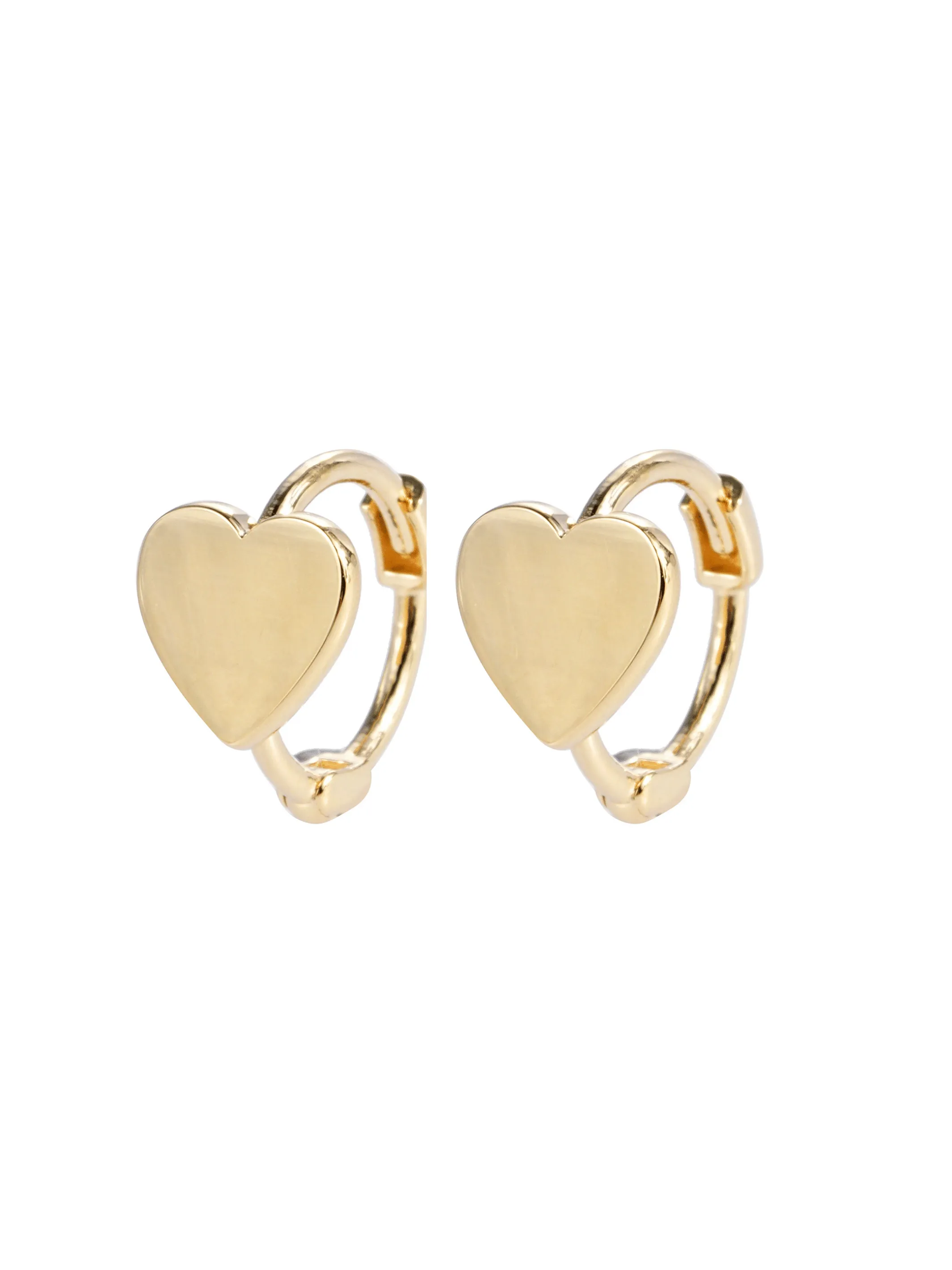 Charm Me Heart Huggie Earrings 10K sold by LeMel
