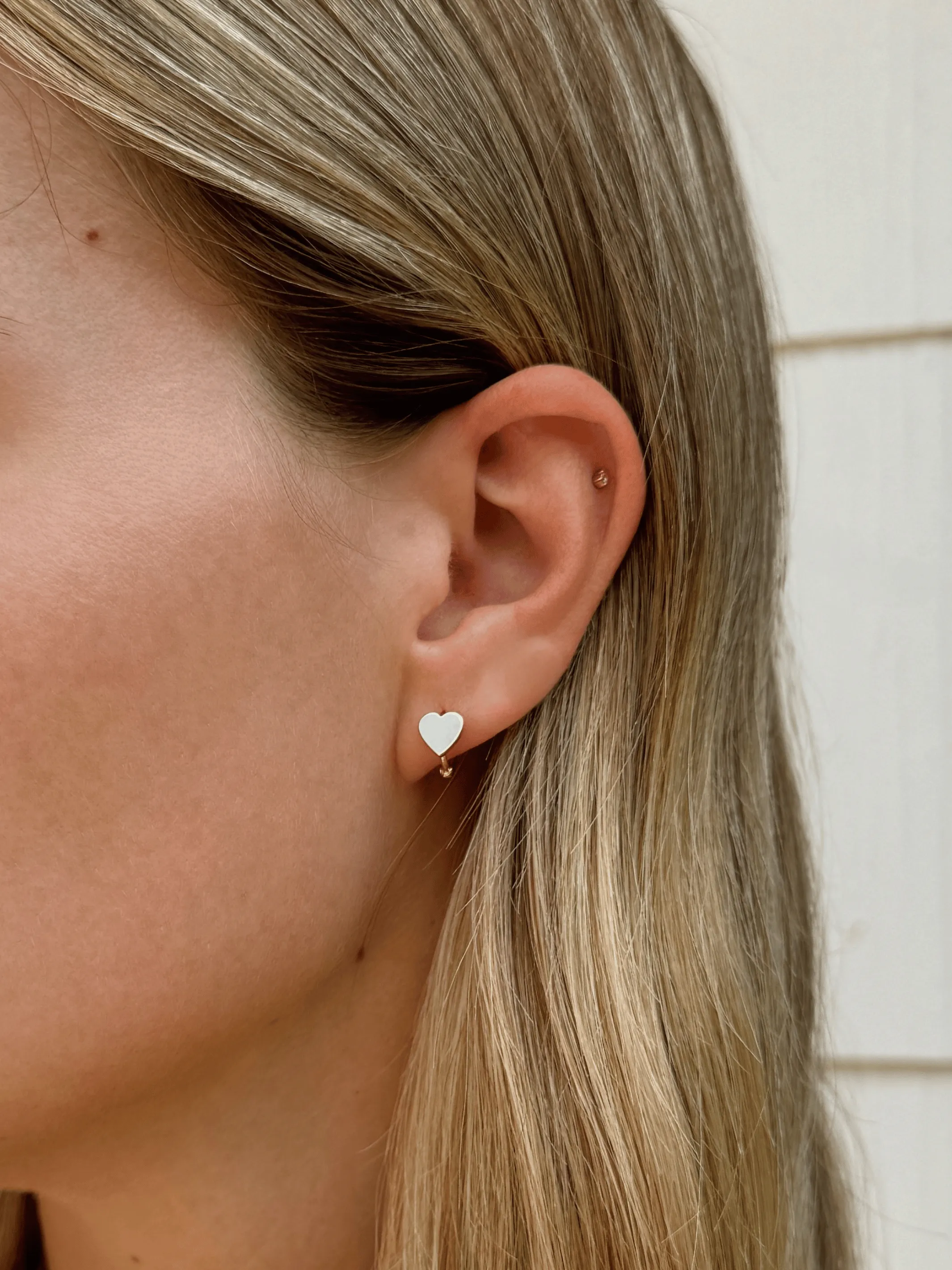 Charm Me Heart Huggie Earrings 10K sold by LeMel product image thumbnail 2