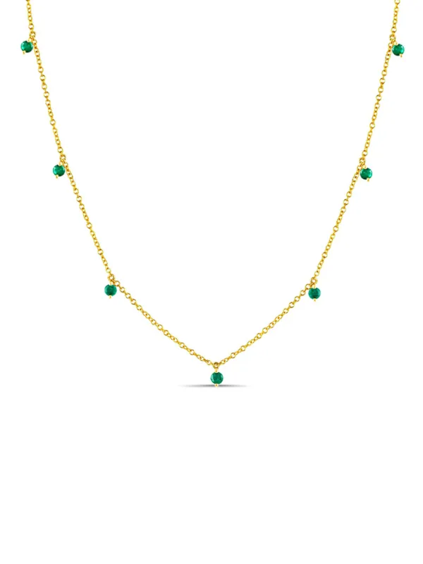 The Dot Layering Necklace - Emerald 14K sold by LeMel