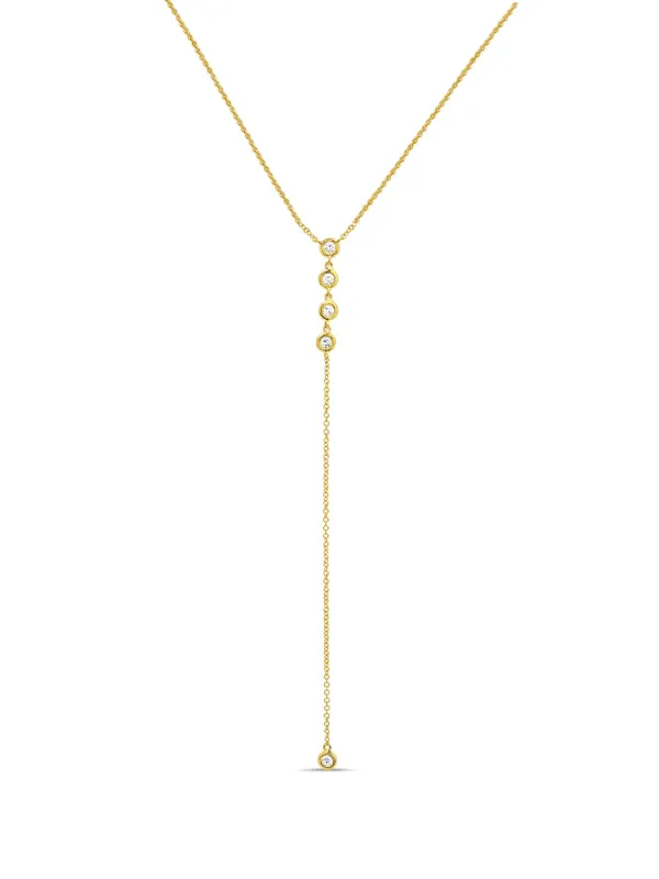 Bezel Diamond Lariat Necklace 14K sold by LeMel